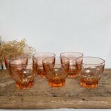 6 vintage Rosaline glasses