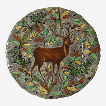 Gien Rambouillet deer round dish