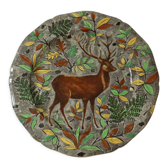 Round Gien Rambouillet deer dish