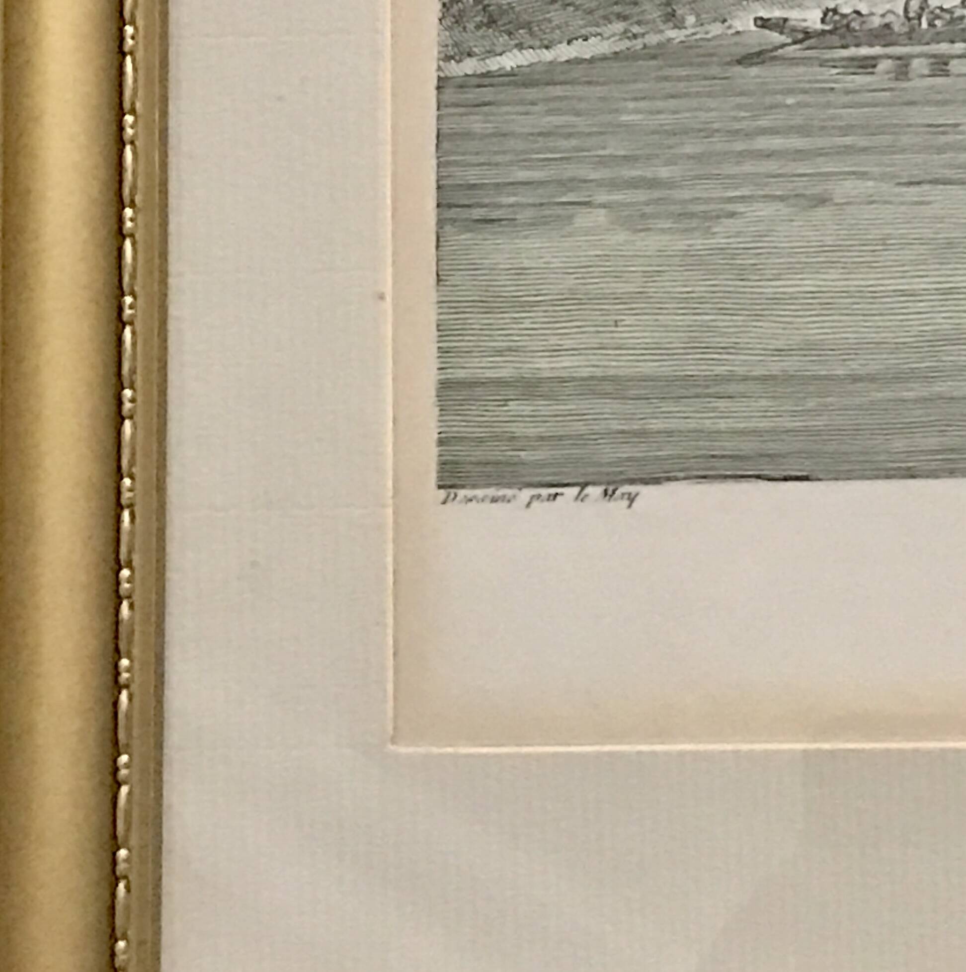 Old painting city of Grenoble APDR drawing Le May