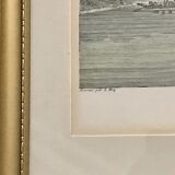 Old painting city of Grenoble APDR drawing Le May