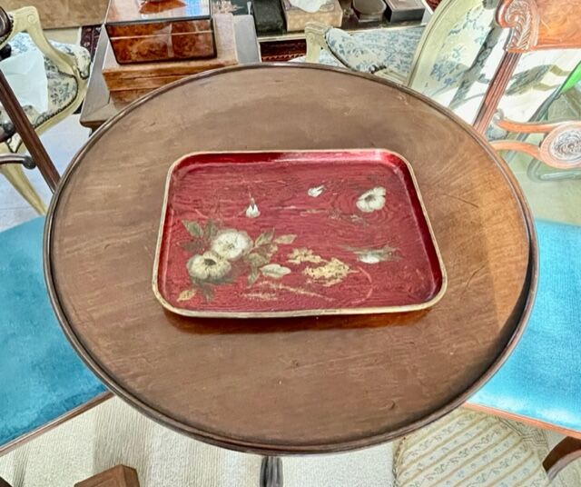 Empty tray pocket Napoleon III in lacquered wood.