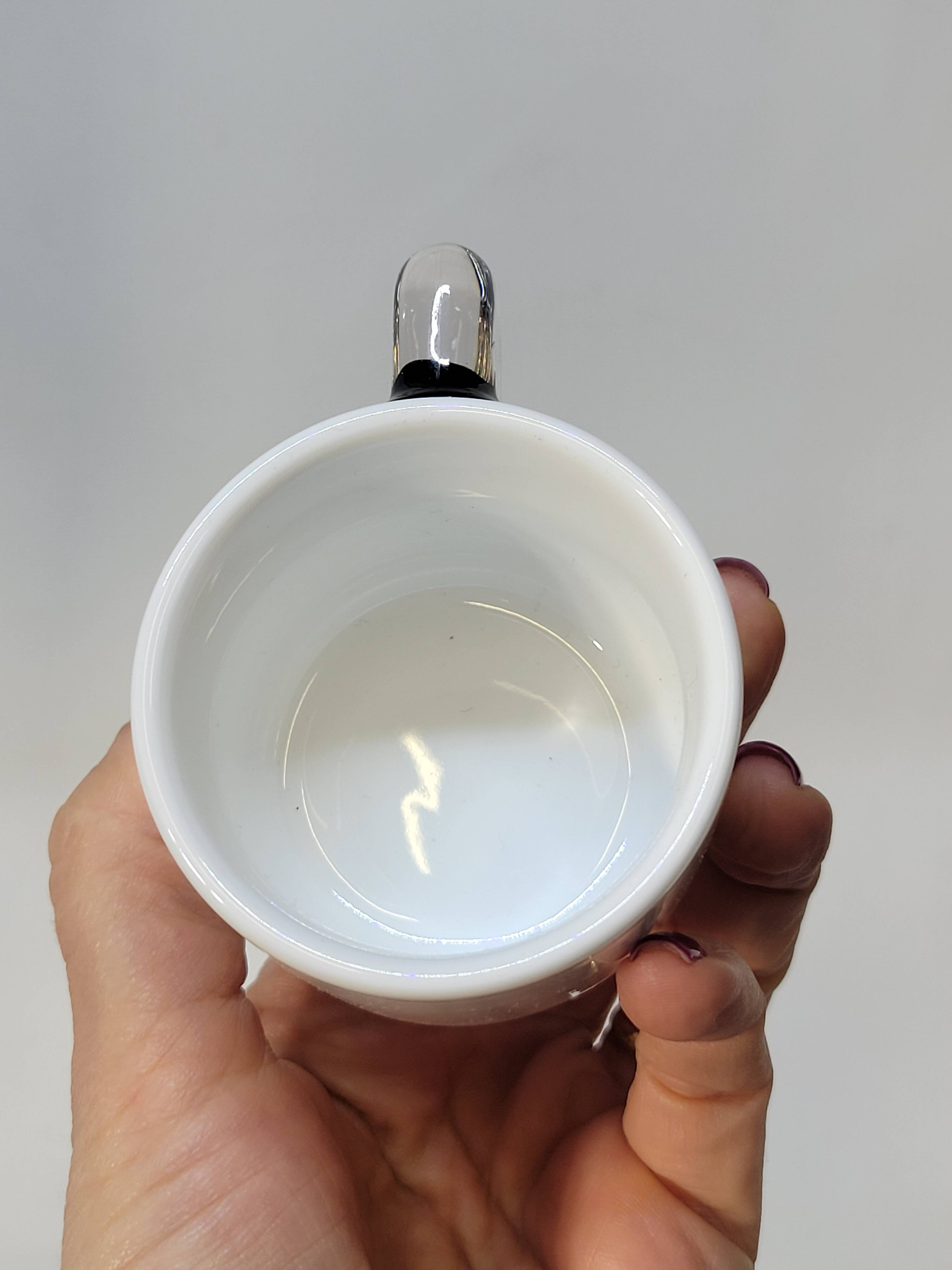 Guzzini Coffee Set 6 Porcelain Espresso Cups and 6 Plexiglas Saucers