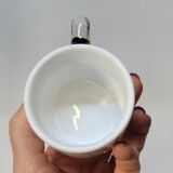 Guzzini Coffee Set 6 Porcelain Espresso Cups and 6 Plexiglas Saucers