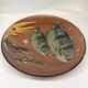 Lluís Puigdemont artisanal dish in enameled ceramic with fish decor