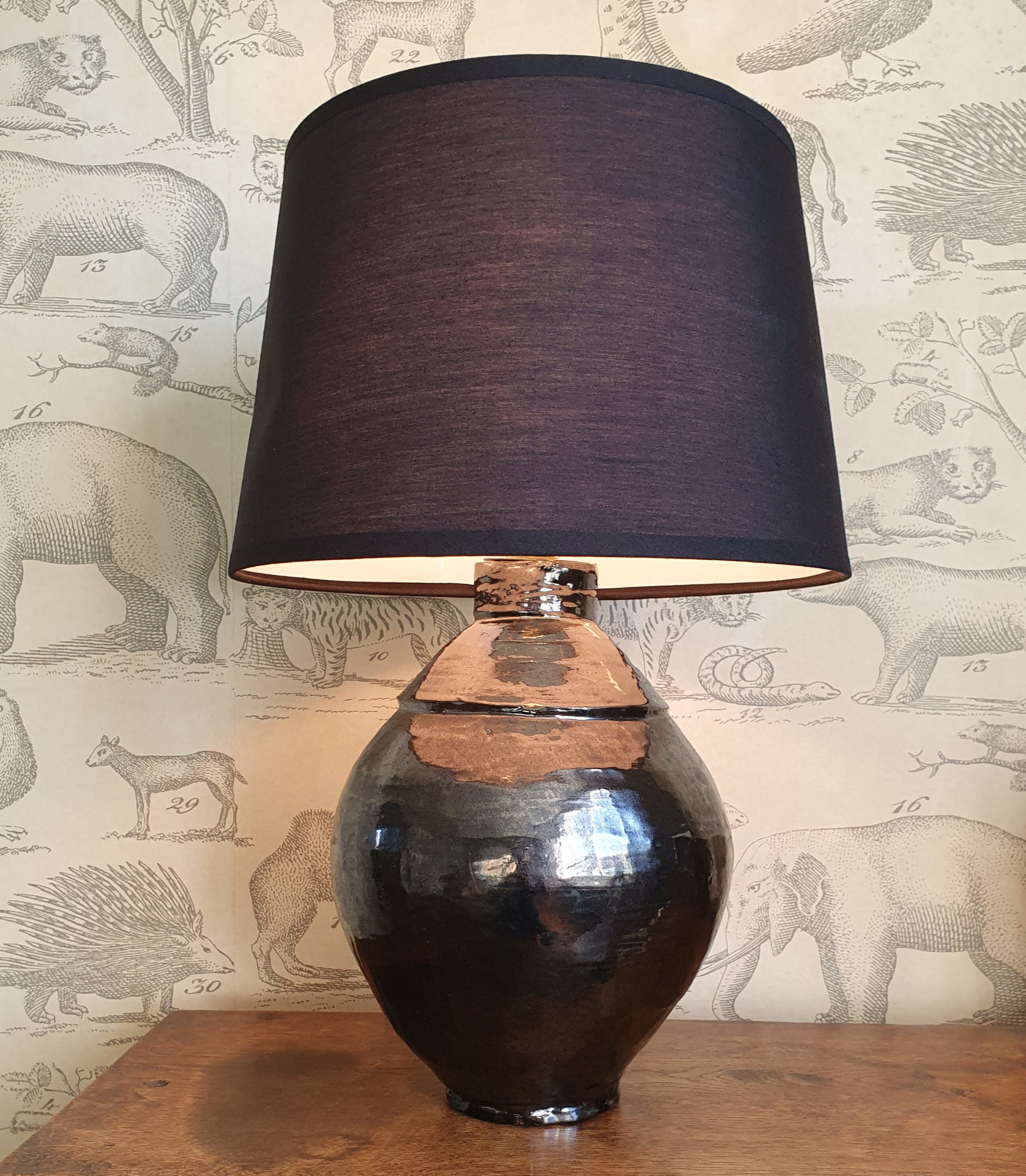 Black ceramic lamp