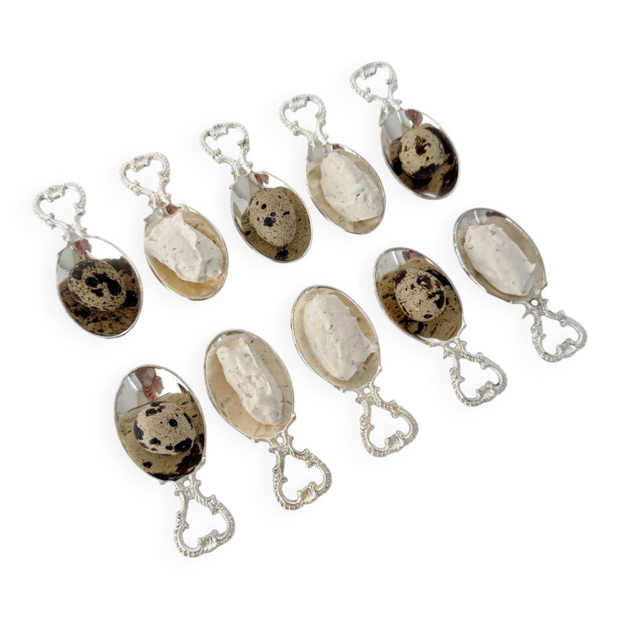 Ensemble de cuillères à amuse-bouche en argent vintage