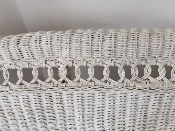Banquette en rotin blanc