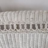White rattan bench