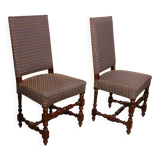 Two Louis XIII Walnut Chairs