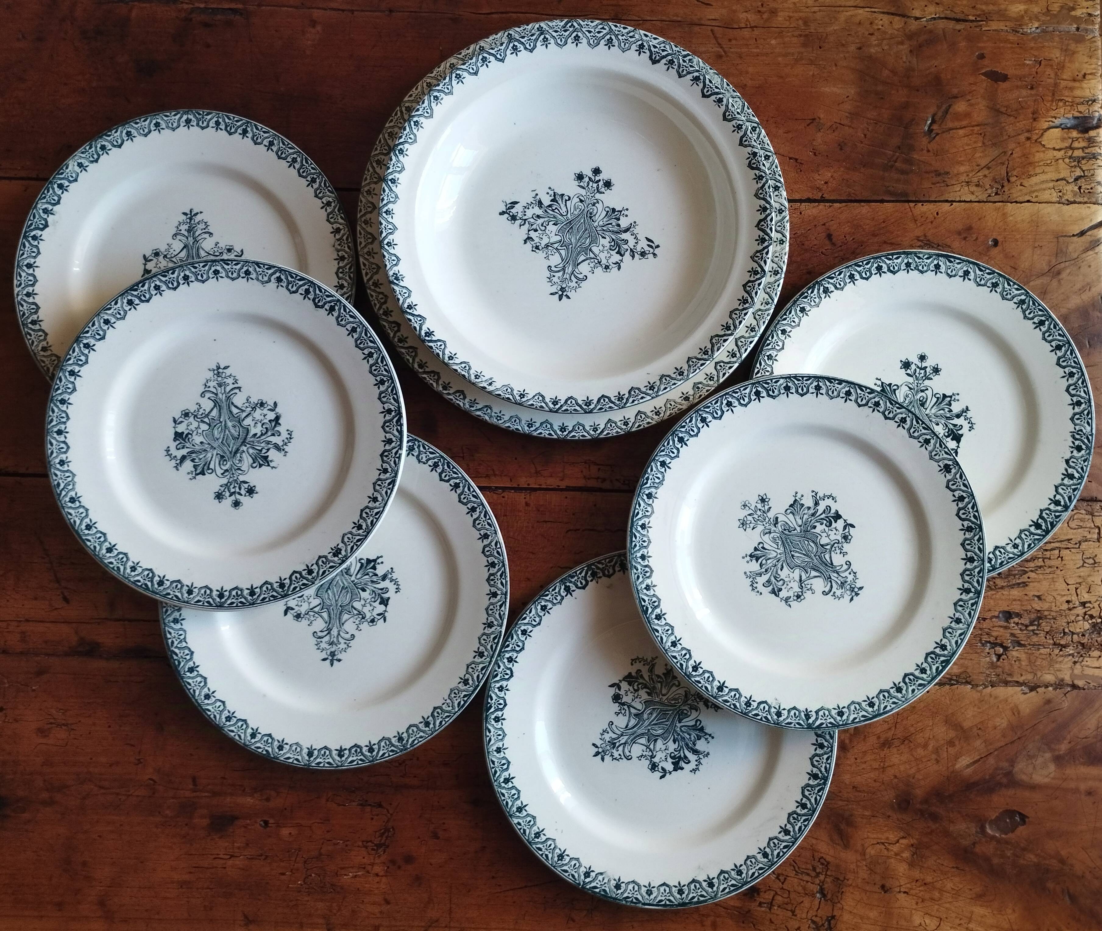 Salins « alhambra » assiettes plates et grands plats faïence terre de fer