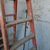Wooden workshop folding stepladder