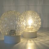 Pair of wall lamps / set of ceiling lights / mid-century flush mount lighting / vintage sconce lamps