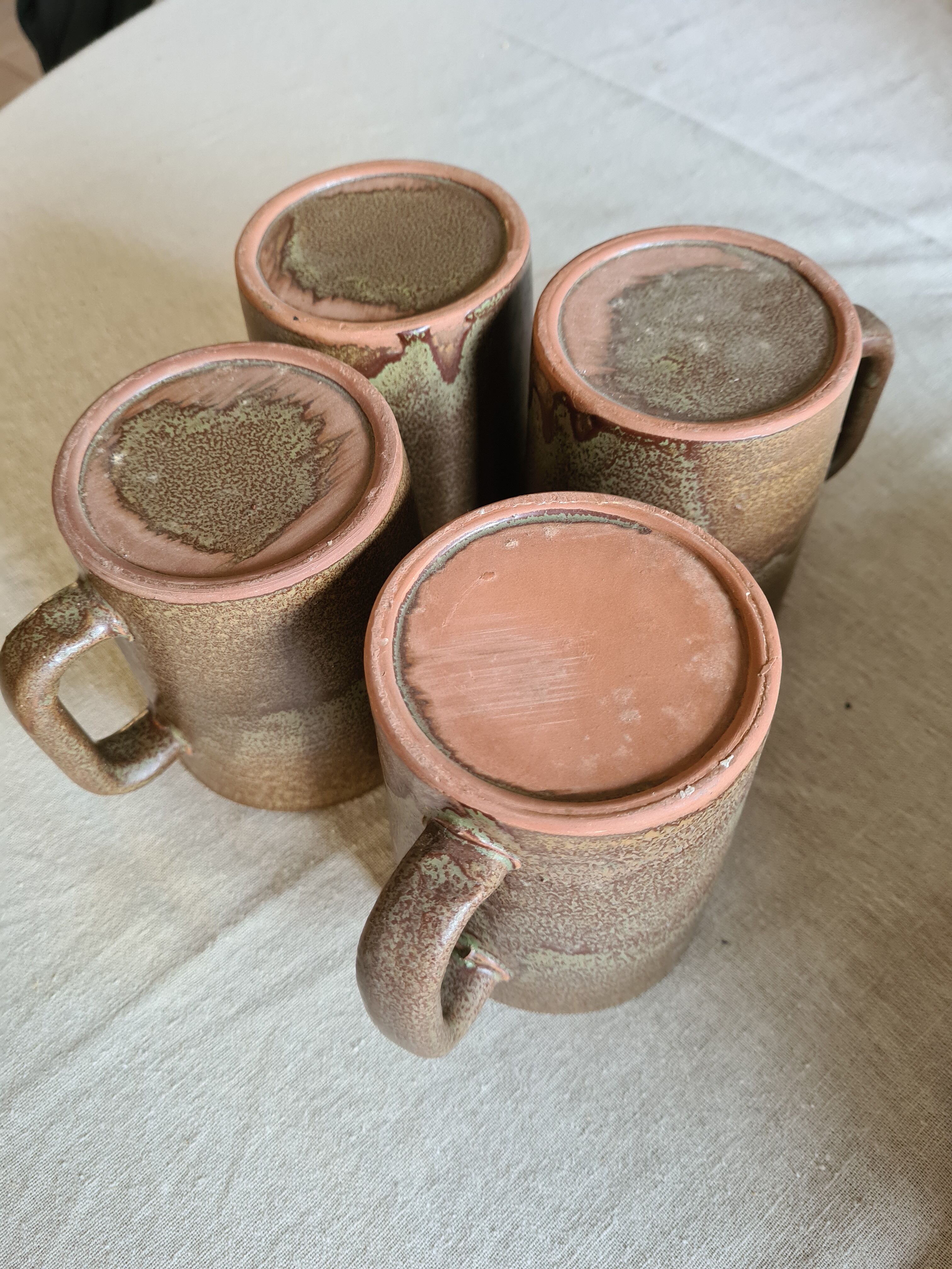 Set of 4 sandstone mugs