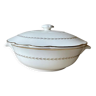 White tureen and gilded Gien Quimper motifs