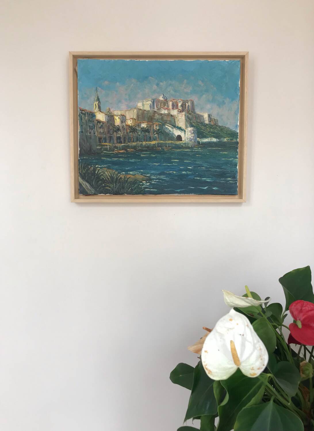 Oil on canvas by Pierre LEMOINE, 1920-2008. The Citadel of Calvi.