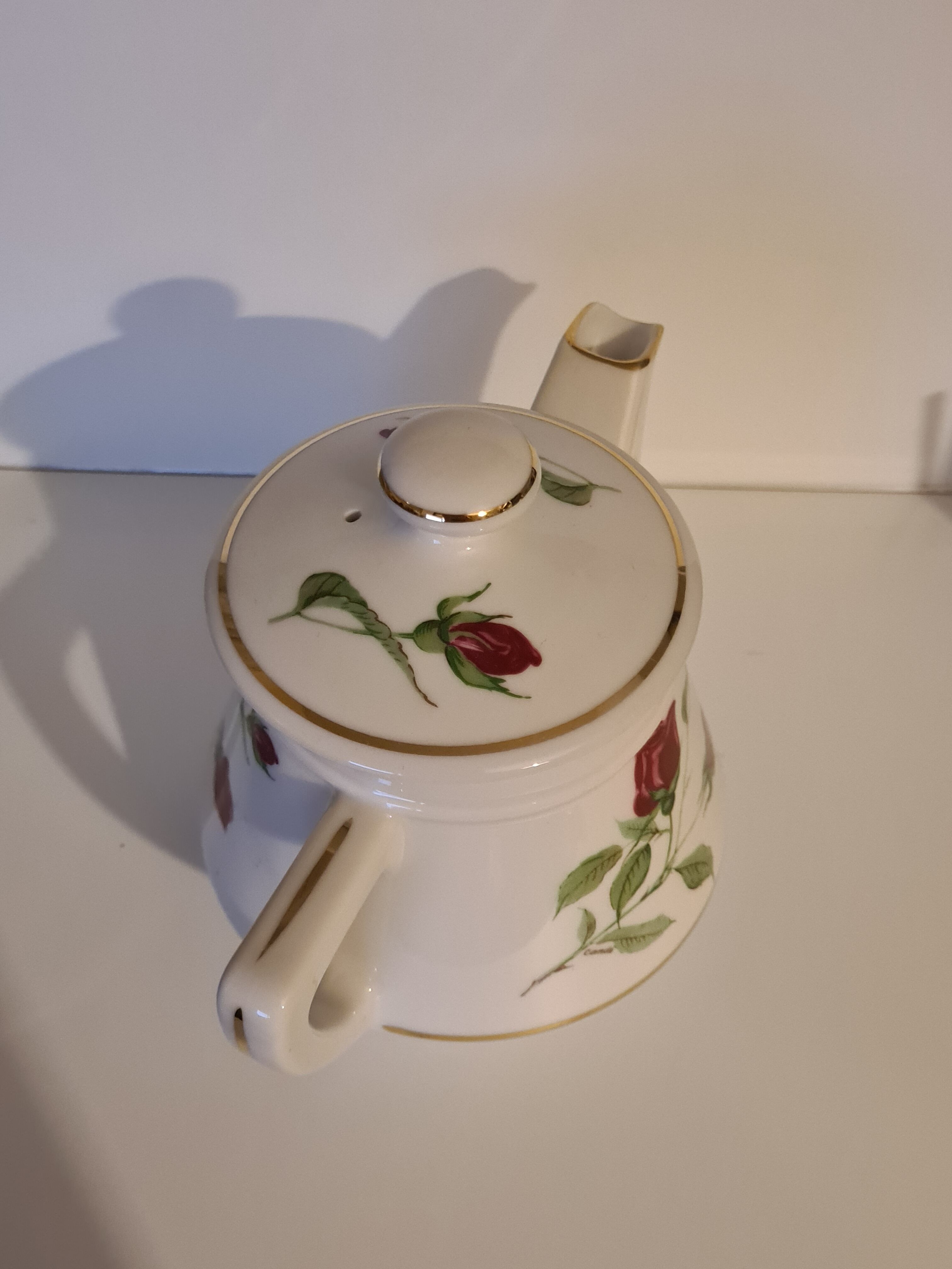 Teapot Email de Limoges Porcelain from Barry Décor Roses