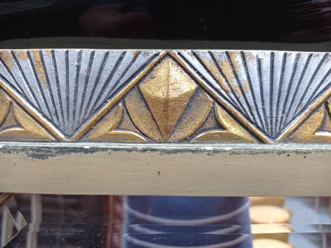 Gilded and silver art deco mirror 72x45cm