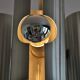Hanging lamp 4 brushed metal lights space age 70s