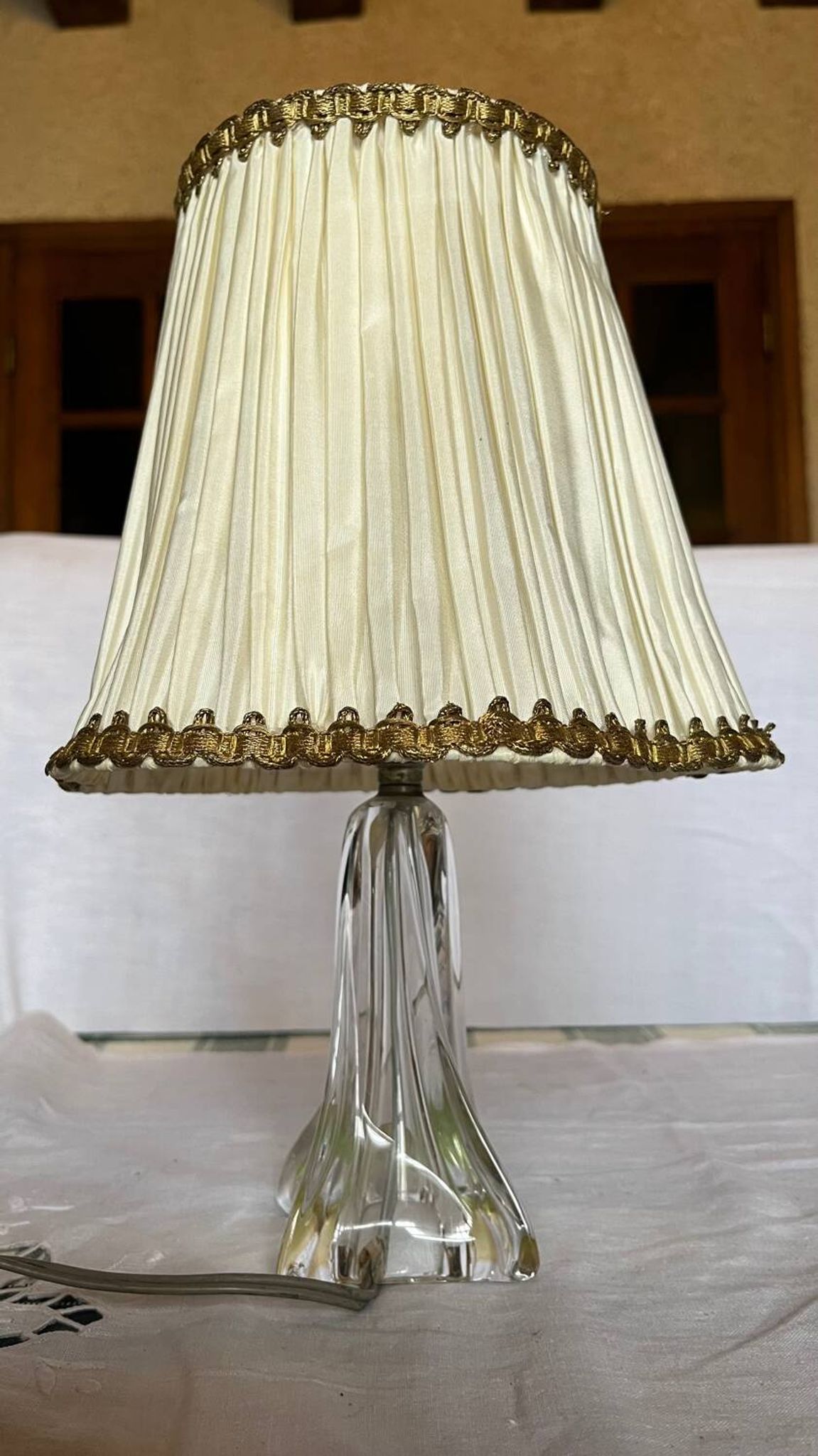 Pied de lampe cristal Daum vintage