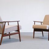 1960 Henryk Lis Mid Century Armchair in Beige Boucle