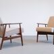 Fauteuil Henryk Lis Mid Century 1960 en Boucle Beige