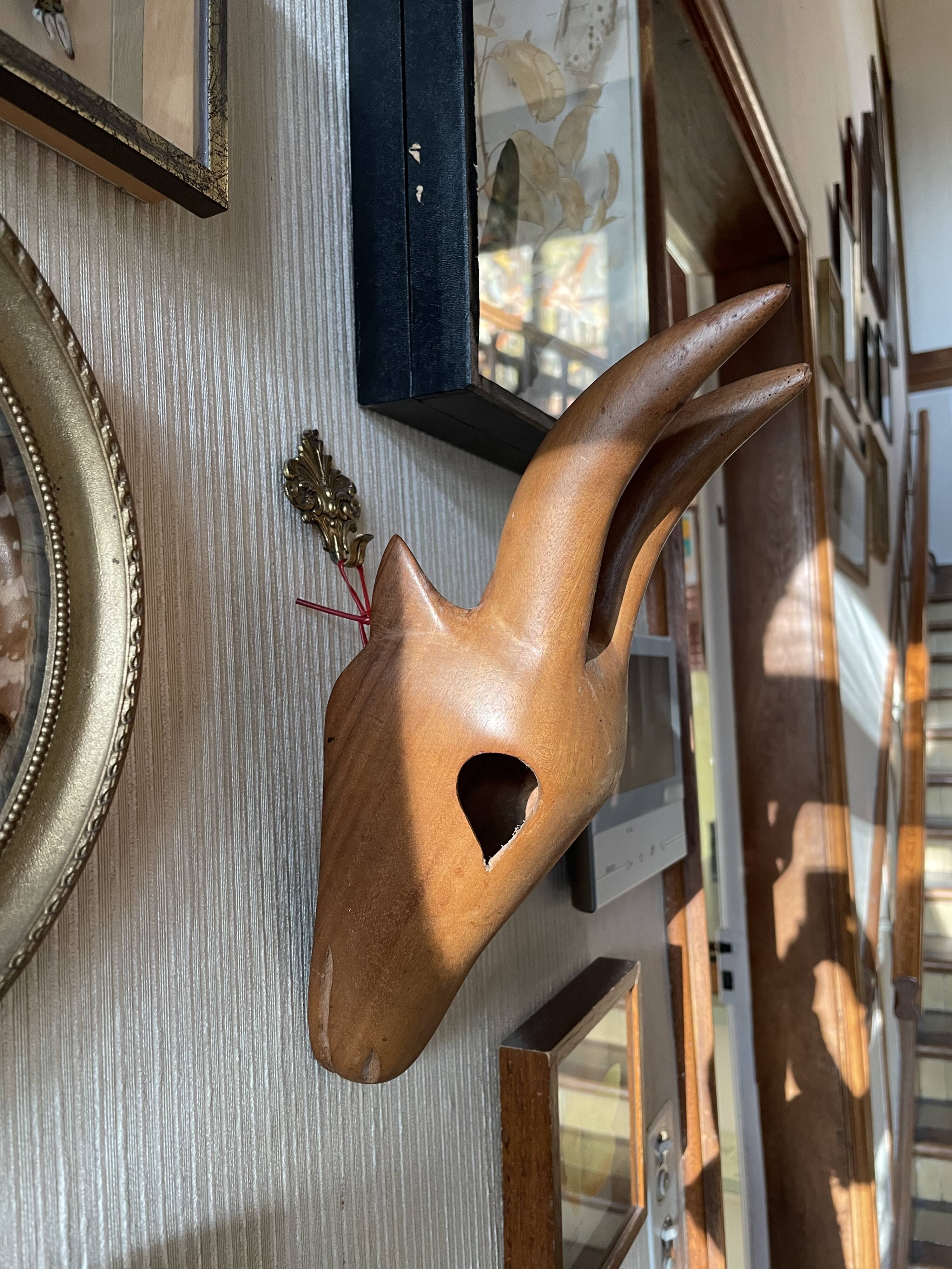 Wooden goat trophy