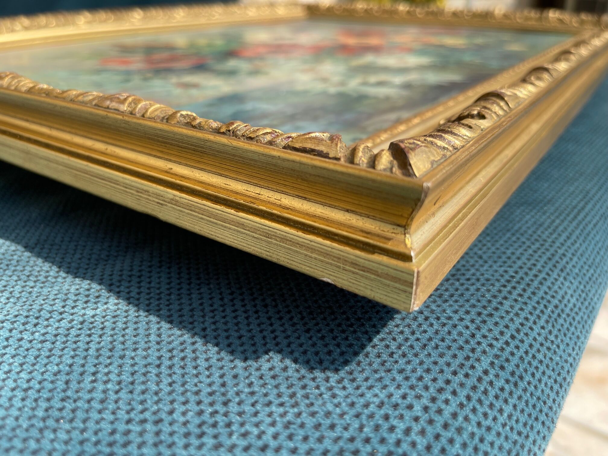 Oil painting on canvas bouquet of flowers g. dance