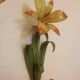 Floral single-arm wall lights, wall sconces, toleware, French vintage enamel.