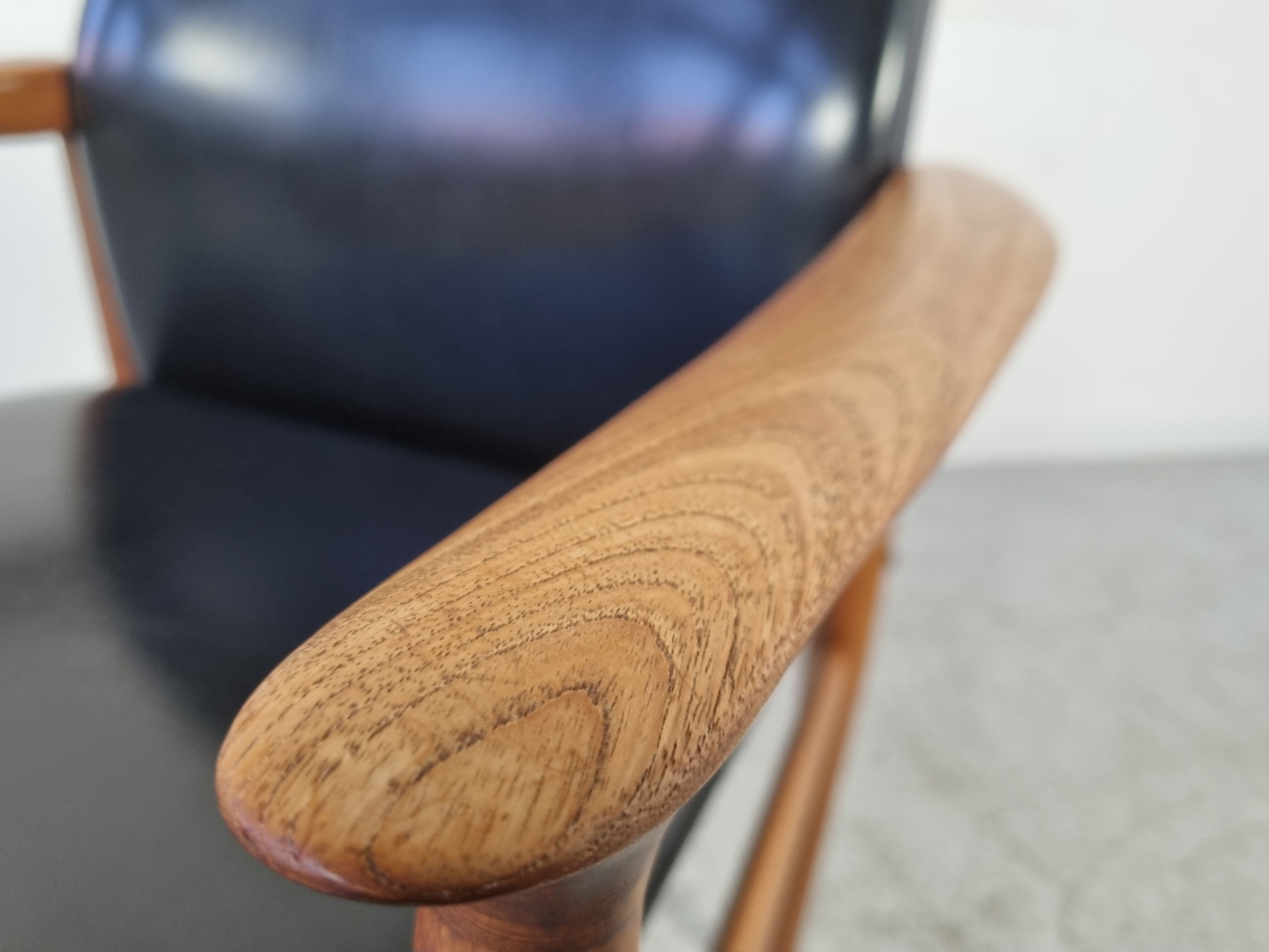 Teak and Skai office chair from Grete Jalk for Glostrup, 60s