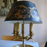 Large hot water bottle lamp with 5 bronze lights, empire style