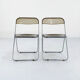Set of 2 Plia chairs smoked by Giancarlo Piretti for Castelli, 1960