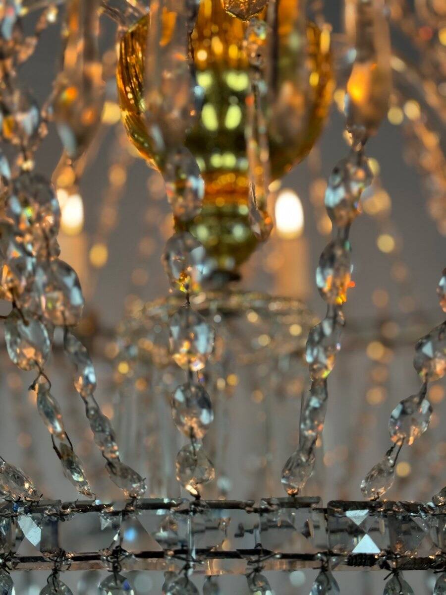 Crystal beaded chandelier, circa 1800