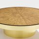 Bamboo and brass marquetry coffee table circa 1980
