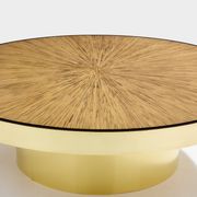 Table basse marqueterie de bambou et laiton vers 1980