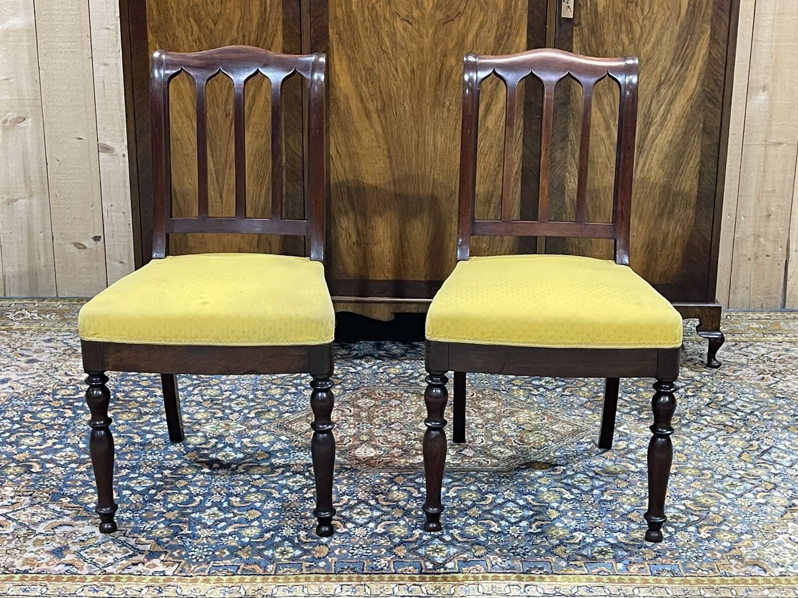 Pair of French mahogany chairs late 19th century