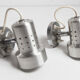 Pair of modernist wall lights in aluminum 1970