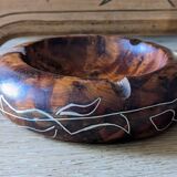Artisanal ashtray in solid olive tree
