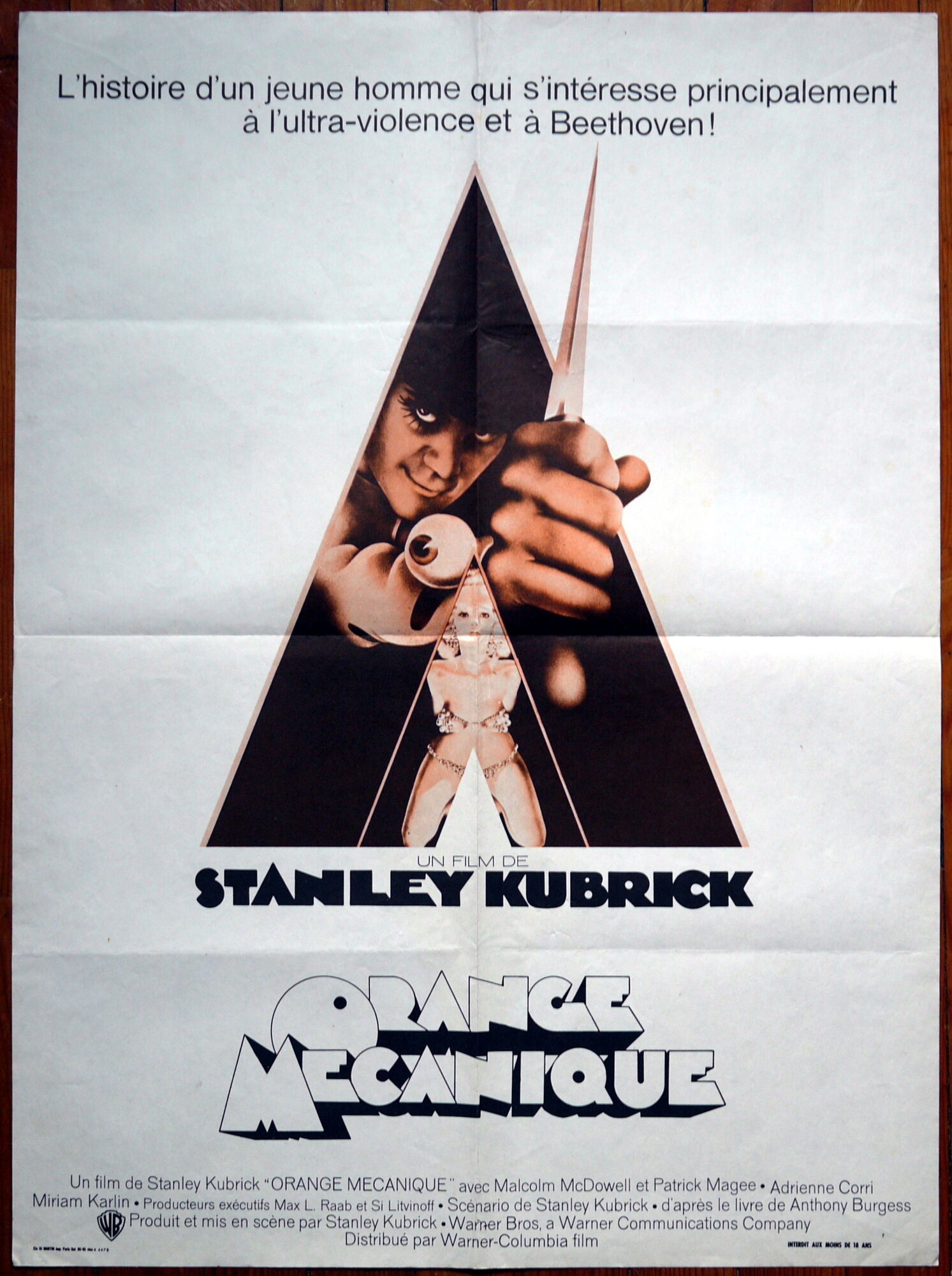 Original movie poster Orange mechanics of Stanley Kubrick