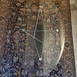 Oval glass and chrome coffee table