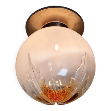 Grand plafonnier en verre de Murano, Mazzega (Italie), 1970
