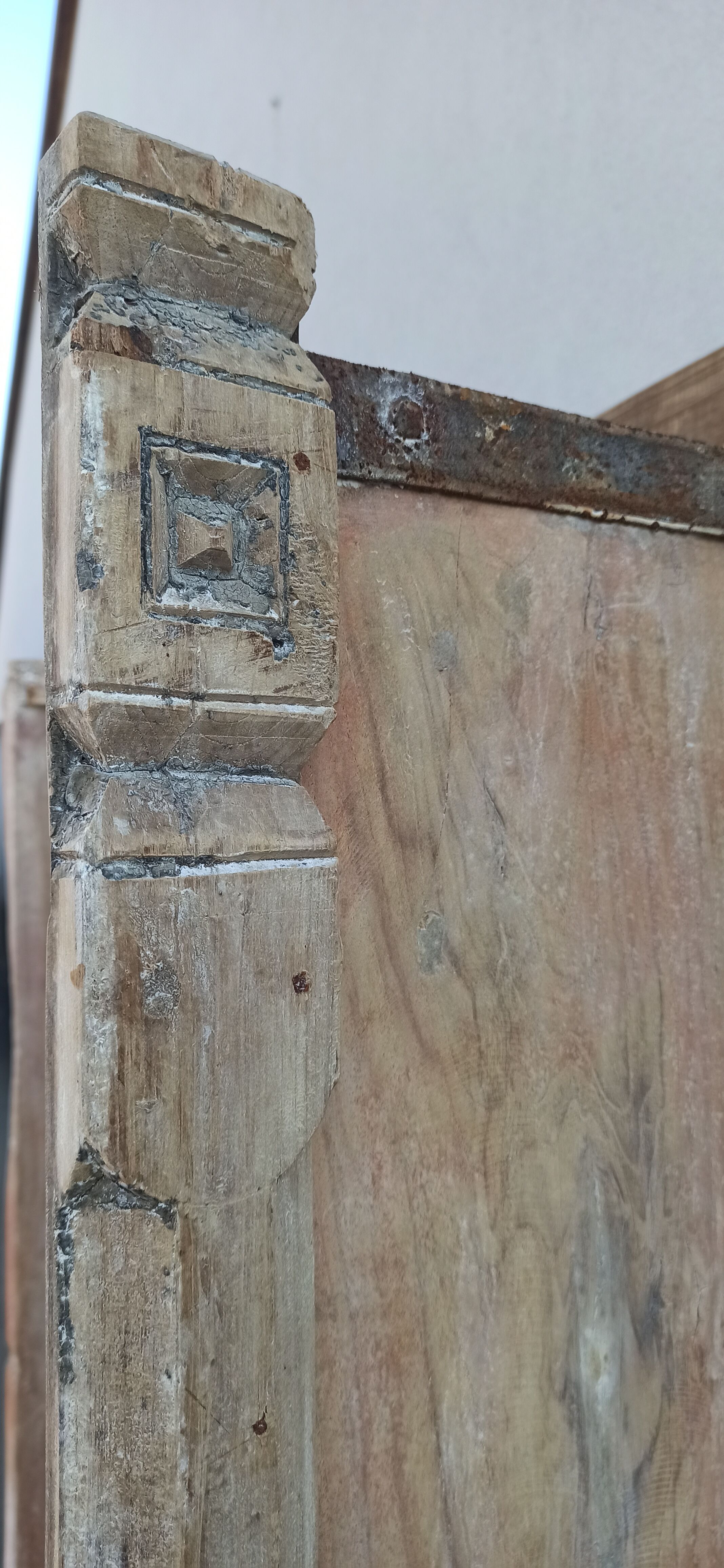 Wooden wardrobe with antique doors