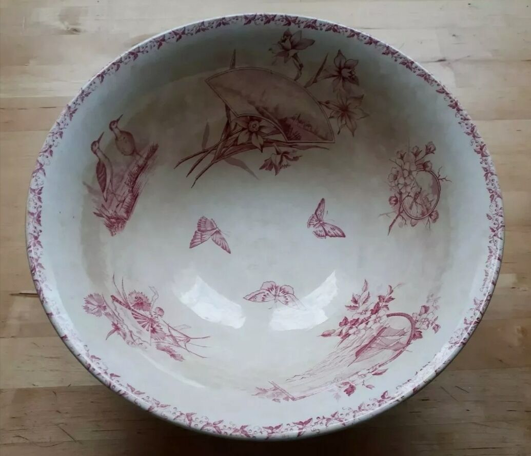 Saladier former earthenware butterflies Badonvilliers