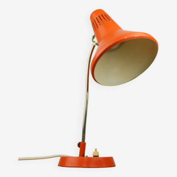 Lampe de bureau réglable en métal peint orange de TEP, années 1970