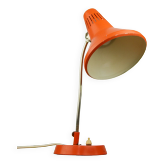 Lampe de bureau réglable en métal peint orange de TEP, années 1970