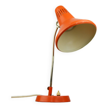 Lampe de bureau réglable en métal peint orange de TEP, années 1970