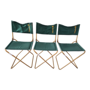 3 sièges pliable Lafuma vert vintage