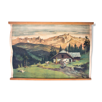 Affiche pédagogique montagne, 1929