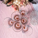 6 two-tone Rosaline white wine glasses