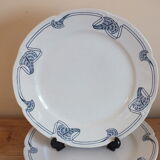 Duo of flat plates Art Nouveau 1900 Onnaing Granite Algeciras